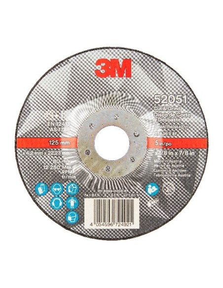 3M DISCO CORTE Y DESBASTE SILVER T27 125X4,2X22MM 52051