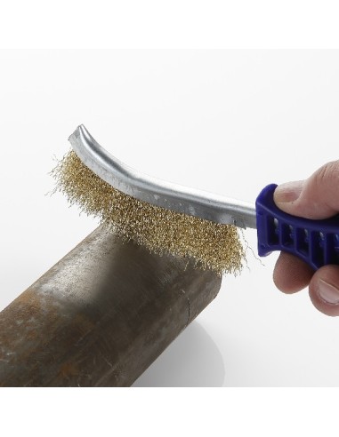 CEPILLO ALAMBRE MANUAL LATONADO MANGO PLASTICO