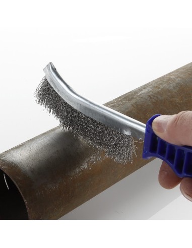 CEPILLO ALAMBRE MANUAL INOXIDABLE MANGO PLASTICO