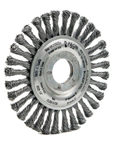 FECIN CEPILLO CIRCULAR TRENZADO F-18 125/22/0,50 ACERO (SIN TUERCA)