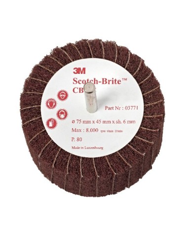 3M CEPILLO CON EJE COMBI CB-ZS 75X45 GR.80 168090