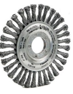 FECIN CEPILLO CIRCULAR TRENZADO F-18 150/M14/0,50 ACERO (CON TUERCA)