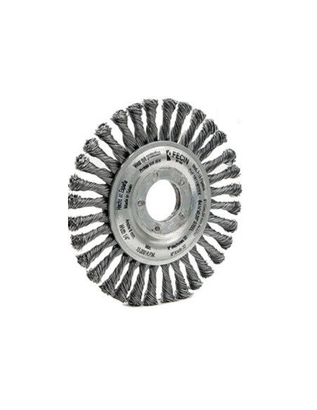 FECIN CEPILLO CIRCULAR TRENZADO F-18 150/M14/0,50 ACERO (CON TUERCA)