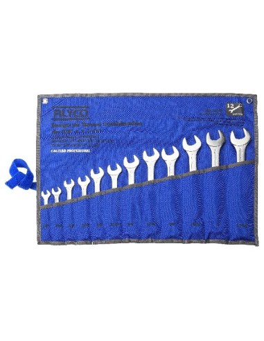 JUEGO LLAVES FIJAS 2 BOCAS ABIERTAS EN PULGADAS DE 1/4"X5/16" A 1-1/16"x1-1/4" (12 PIEZAS)