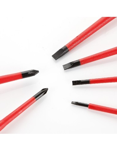 JUEGO DESTORNILLADORES 1000V EN CAJA DE CARTON (6 PIEZAS)