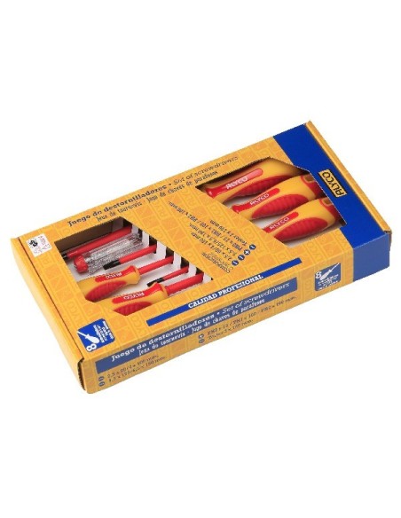 JUEGO DESTORNILLADORES AISLADOS 1000V EN CAJA DE CARTON (8 PIEZAS)