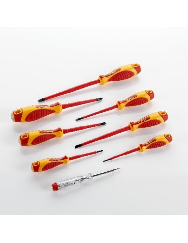 JUEGO DESTORNILLADORES AISLADOS 1000V EN CAJA DE CARTON (8 PIEZAS)