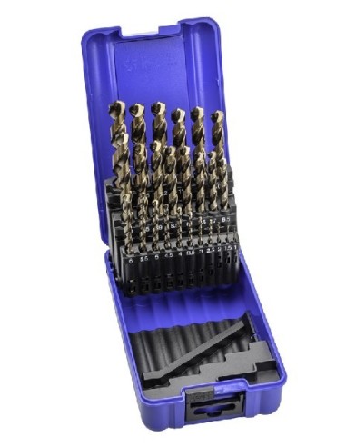 JUEGO BROCAS COBALTO PARA TALADRO MANUAL Ø1,00-13,00 X50 MM (25 PIEZAS) REF.1456