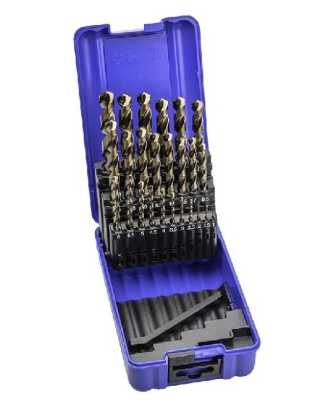 JUEGO BROCAS COBALTO PARA TALADRO MANUAL Ø1,00-13,00 X50 MM (25 PIEZAS) REF.1456