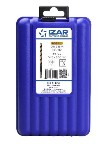 JUEGO BROCAS COBALTO PARA TALADRO MANUAL Ø1,00-13,00 X50 MM (25 PIEZAS) REF.1456