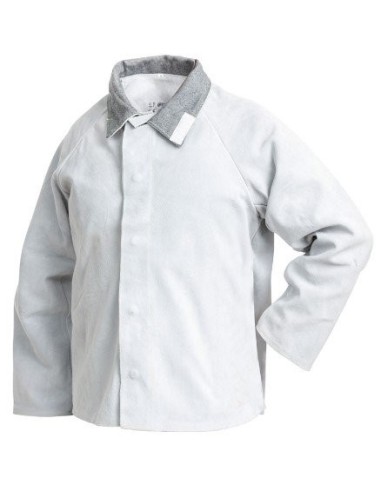 CHAQUETA SOLDADOR CON CORCHETES SERRAJE GRIS T/L