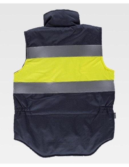 CHALECO ACOLCHADO CON BANDAS A.V. AMARILLO MARINO TALLA S S4032