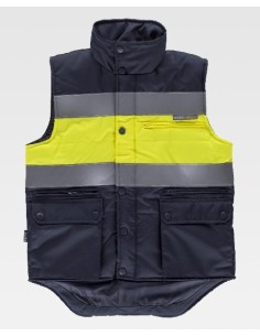 CHALECO ACOLCHADO CON BANDAS A.V. AMARILLO MARINO TALLA M S4032