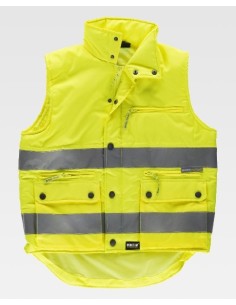 CHALECO ACOLCHADO CON BANDAS A.V. AMARILLO TALLA L C3209