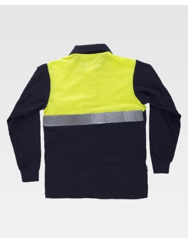 POLO COMBINADO DE MANGA LARGA A.V. C3843 MARINO AMARILLO TALLA XXXL