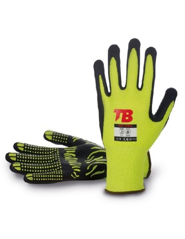 GUANTE MECANICO Y TERMICO CALOR ALGODON RECUBIERTO NITRILO 700F ZEBRA TALLA 9