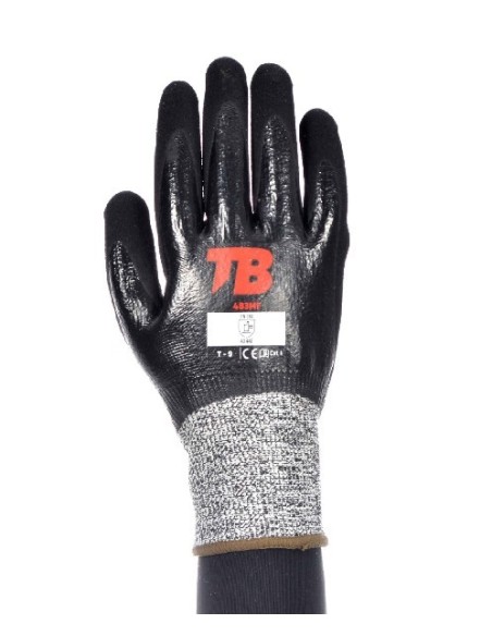 GUANTE HPPE Y FIBRA DE VIDRIO RECUBRIMIENTO NITRILO 483MF TALLA 8
