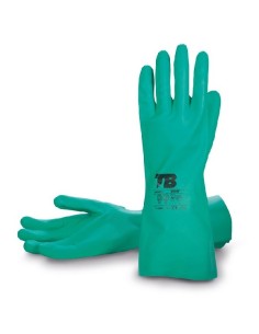 GUANTE NITRILO VERDE FLOCADO 9009F TALLA 8