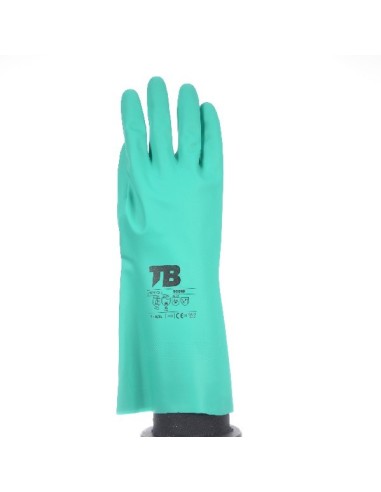 GUANTE NITRILO VERDE FLOCADO 9009F TALLA 8