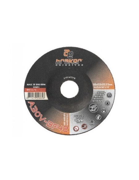 DISCO DE CORTE BRAKER 115X2,5X22 CWA24 SBF42 ACERO/INOXIDABLE