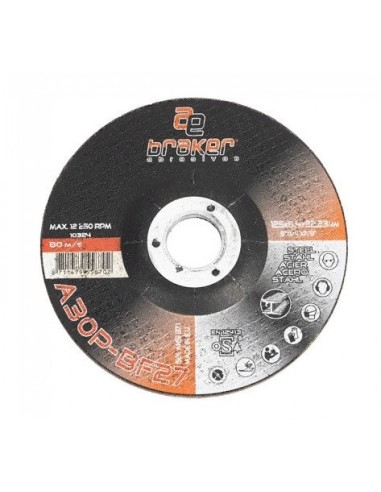 DISCO DE ESMERILAR BRAKER 125X6,5X22 CWA24 SBF27 ACERO