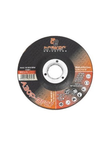 DISCO DE ESMERILAR BRAKER 180X6,4X22 A30P T27 ACERO/INOXIDABLE