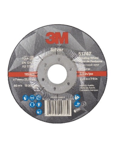 3M DISCO DESBASTE CENTRO HUNDIDO SILVER T27 230X7 MM 51751
